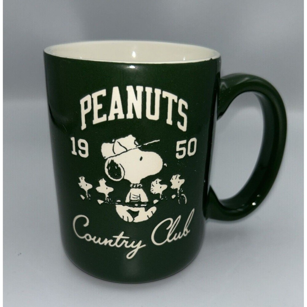 16oz Peanuts Snoopy 1950 Golf Country Club Green Coffee Mug - NEW